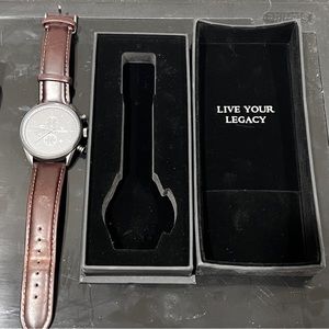 Vincero Dark Gray Chronograph Watch w/ Brown Leather Strap